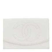 Pre-owned Leather wallets Chanel Vintage , White , Dames