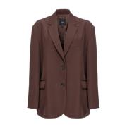 Chocoladebruine Jas Met Revers Pinko , Brown , Dames