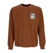 Lange Mouwen Heren Iconische Ogen T-shirt Obey , Beige , Heren