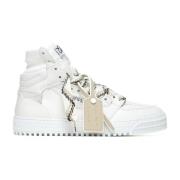 Witte Leren High-Top Sneakers Off White , White , Heren