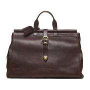 Bruin Leren Tote Tas Brunello Cucinelli , Brown , Heren