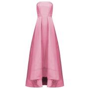 Mouwloze Jurk van Duchesse Stof Pinko , Pink , Dames