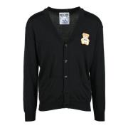 Couture Cardigan 100% Katoen Moschino , Black , Heren