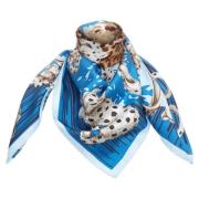 Pre-owned Silk scarves Cartier Vintage , Blue , Dames