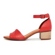 Sandalettes met blokhak - Rood Cesare Gaspari , Red , Dames