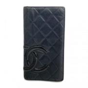 Pre-owned Leather wallets Chanel Vintage , Black , Dames