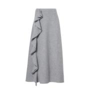 Elastische Taille Heather Grey Wollen Rok Ulla Johnson , Gray , Dames