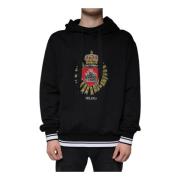 Zwarte Sacred Heart Crown Hoodie Dolce & Gabbana , Black , Heren