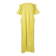 Katoenen jurk voor vrouwen Semicouture , Yellow , Dames