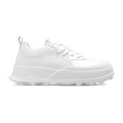 Leren sneakers met logo Jil Sander , White , Heren