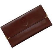 Pre-owned Leather wallets Cartier Vintage , Red , Dames