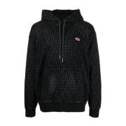 Casual Zwarte Katoenen Sweatshirt Diesel , Black , Heren