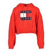 Casual Gebreide Trui Tommy Jeans , Red , Dames