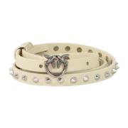 Leren Riem met Uniek Ontwerp Pinko , Beige , Dames