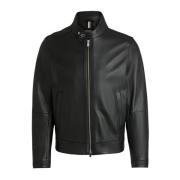 Heren Leren Bomberjack Hugo Boss , Black , Heren