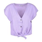 Linnen blend mouwloze top Jacqueline de Yong , Purple , Dames