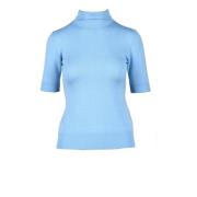 Merino Wol Gebreide Trui Simona Corsellini , Blue , Dames