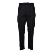 Wol Katoen Elastaan Broek Dondup , Black , Heren