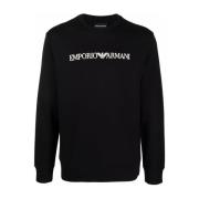 Zwarte Sweater met Logoprint Emporio Armani , Black , Heren