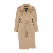 Elegante Beige Kasjmier Jas Mantel Max Mara , Brown , Dames