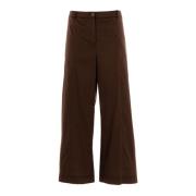 Dames Straight Fit Broek met knoop Patrizia Pepe , Brown , Dames