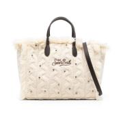 Geweven tas met strass details MC2 Saint Barth , Beige , Dames