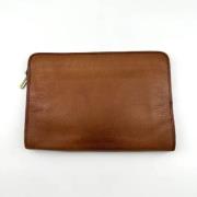 Pre-owned Leather clutches Burberry Vintage , Brown , Dames