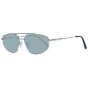 Zilveren Aviator Zonnebril met Groene Lenzen Serengeti , Gray , Heren