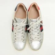 Pre-owned Leather sneakers Gucci Vintage , Gray , Dames