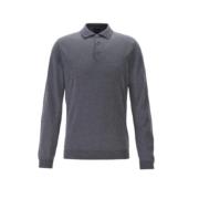 Zwarte polo met lange mouwen van wol Hugo Boss , Gray , Heren