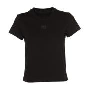 Zwarte T-shirts en Polos met Puff Logo Alexander Wang , Black , Dames