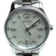 Pre-owned Stainless Steel watches Gucci Vintage , White , Dames