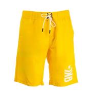 Lange Boardshorts voor Casual Stijl Bikkembergs , Yellow , Heren