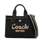 Geborduurd Logo Canvas Cargo Tote Coach , Black , Dames