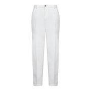 Witte Corduroy Broek Leisure-Fit Brunello Cucinelli , White , Heren