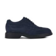 Blauwe Suède Sneakers Zwaluwstaart Stijl Hogan , Blue , Heren