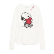 Snoopy Gebreide Trui Wit MC2 Saint Barth , White , Dames