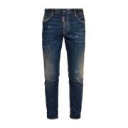 Distressed Skinny Skater Jeans - Navy Dsquared2 , Blue , Heren