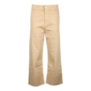 Katoenmix Slim Fit Broek Twinset , Beige , Dames