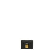 Tracy portemonnee van reliëfleer met monogram MCM , Black , Dames