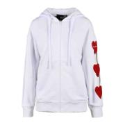 Katoenen Gebreide Trui Love Moschino , White , Dames