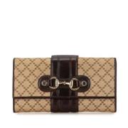 Pre-owned Canvas wallets Gucci Vintage , Beige , Dames