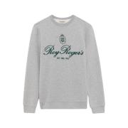 Gemêleerde Katoenen Crewneck Sweatshirt met Geborduurd Logo Roy Roger'...