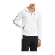 Witte Rits Hoodie Sportieve Casual Stijl Emporio Armani EA7 , White , ...