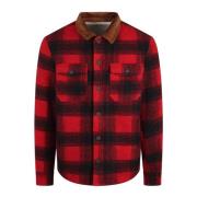 Tartan Wollen Jas MC2 Saint Barth , Red , Heren