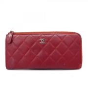 Pre-owned Leather wallets Chanel Vintage , Red , Dames