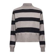 Beige Sweater met Mock Neck Brunello Cucinelli , Beige , Dames