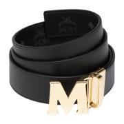 Omkeerbare riem Claus M in Visetos, 3,8 cm MCM , Black , Unisex