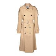 Stijlvolle Wollen Jas Burberry , Beige , Dames