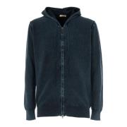 Heren Hoodie met Rits Cashmere Company , Blue , Heren